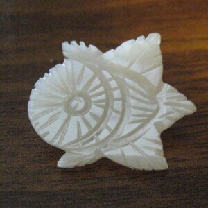 Carved Mother of Pearl Brooch Vintage